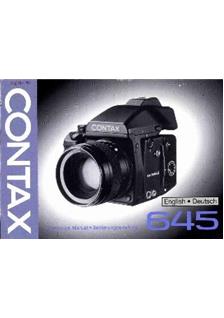 Contax 645 manual. Camera Instructions.